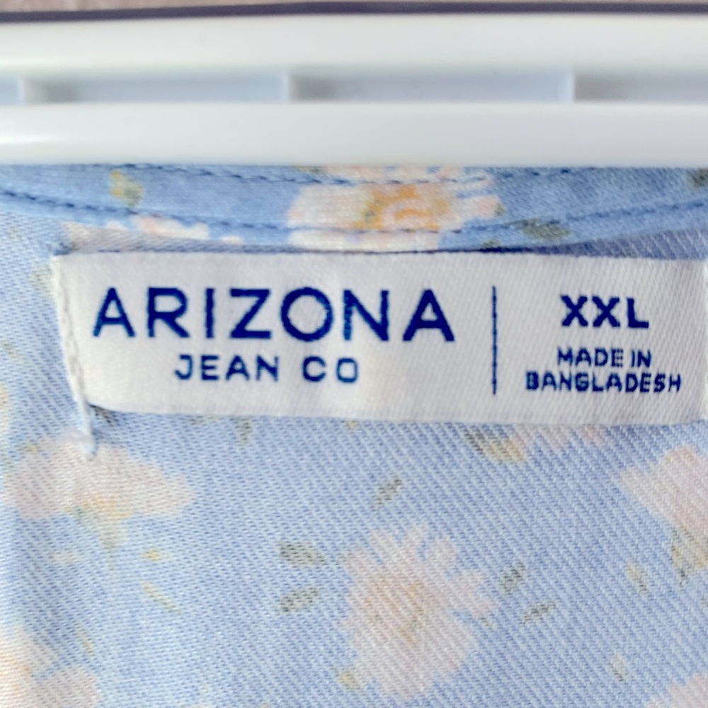 Arizona Jean Co. Light Blue Daisy Tiered Ruffle Sleeve Boho Dress Size XXL NWT - Picture 9 of 9